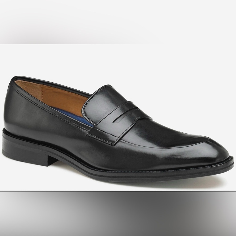Men’s JOHNSTON & MURPHY Meade Penny black leather loafers- Size 10